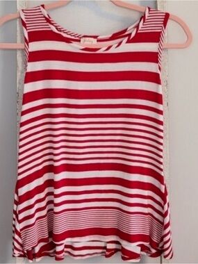 Pixley Red & White Striped Sleeveless Top